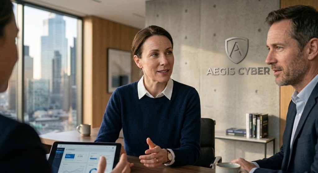 Equipe de direction en discussion strategie cybersecurite